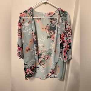 Floral Short Sleeve Cardigan